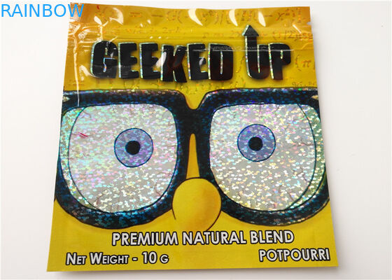 Borse d'imballaggio della chiusura lampo di Mylar della cartuccia di Vape della stagnola dell'ologramma di incenso di erbe dello SGS mini