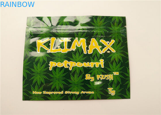 Borse d'imballaggio della chiusura lampo di Mylar della cartuccia di Vape della stagnola dell'ologramma di incenso di erbe dello SGS mini