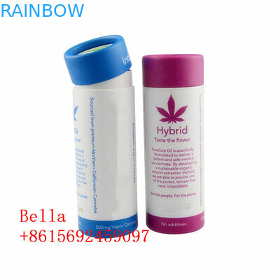 Logo su misura forma cilindrica d'imballaggio rotondo della metropolitana del contenitore di carta cerata di CBD per di erbe