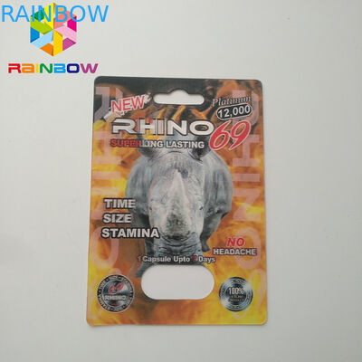 Nessun blister di emicrania che imballa la scatola di carta sessuale del pacchetto di rinoceronte 69 della capsula della pillola