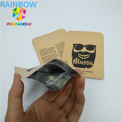 Sacchetto della stagnola della pillola che imballa il sacchetto sigillato lato su misura della carta kraft del campione tre