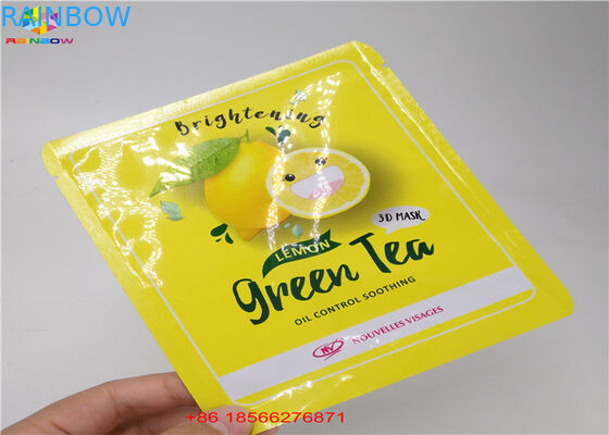 La serratura finita opaca dello zip della stagnola dell'ologramma insacca il sacchetto piano del campione cosmetico della maschera di protezione