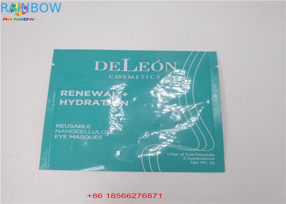 La serratura finita opaca dello zip della stagnola dell'ologramma insacca il sacchetto piano del campione cosmetico della maschera di protezione