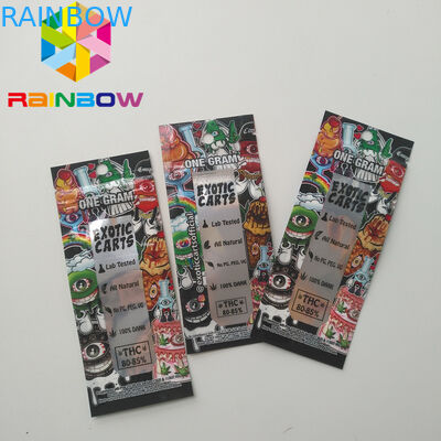 Sacchetti di plastica della cartuccia olografica di Vape che imballano i carretti esotici dell'olio a chiusura lampo di Cbd