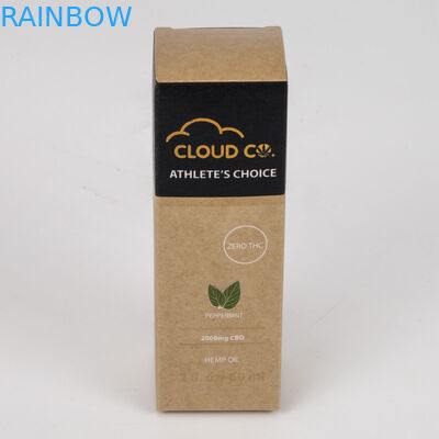 Bottiglia di olio d'imballaggio impressa cosmetico amichevole di Cbd della carta kraft di Brown della scatola di carta di Eco applicata