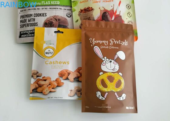 La cima di plastica di alluminio secca della chiusura lampo delle borse di imballaggio per alimenti per il riso del pesce semina le spezie