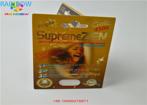 Carta della bolla della pillola del sesso che imballa la scatola di carta della capsula della scatola di presentazione 3D con il doppio foro