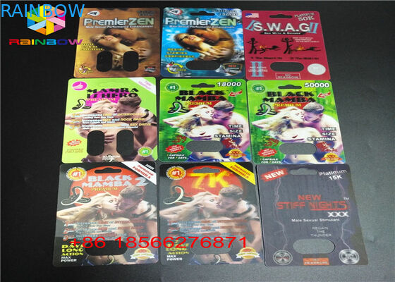 Carta della bolla della pillola del sesso che imballa la scatola di carta della capsula della scatola di presentazione 3D con il doppio foro