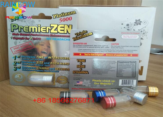 Carta della bolla della pillola del sesso che imballa la scatola di carta della capsula della scatola di presentazione 3D con il doppio foro