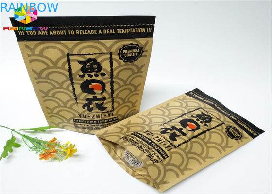 L'abitudine a chiusura lampo ha stampato i sacchi di carta che l'alimento sta sulla carta kraft di Brown del sacchetto con la finestra