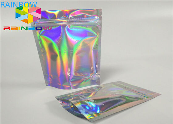 Sacchetto della stagnola del laser Mylar con il chiaro lato per le borse d'imballaggio della stagnola cosmetica dell'ologramma dell'imballaggio della polvere di scintillio dello smalto