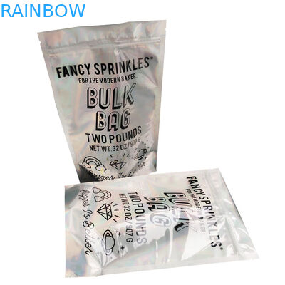 L'imballaggio olografico sta sulla plastica stampata personalizzazione delle borse del sacchetto della chiusura lampo