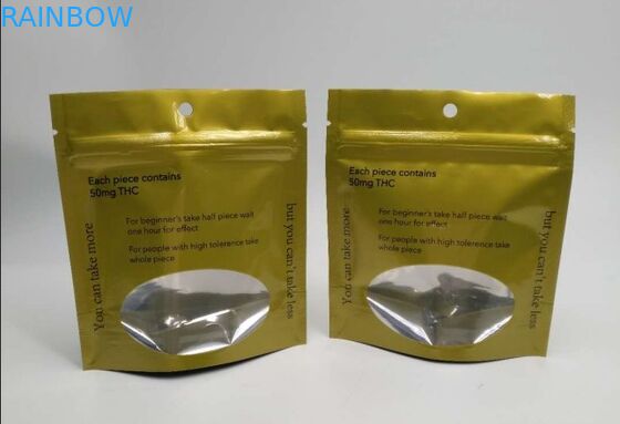 La prova dell'odore a chiusura lampo sta sulla plastica della canapa dell'erbaccia dell'olio dei sacchetti per gli orsi gommosi Candy di Edibles