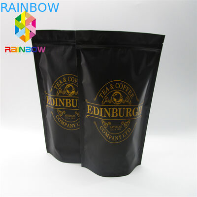 I sacchetti di plastica del commestibile che imballano la borsa di caffè della superficie del nero di Matt FDA a chiusura lampo hanno segnato