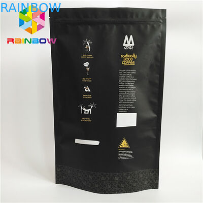 I sacchetti di plastica del commestibile che imballano la borsa di caffè della superficie del nero di Matt FDA a chiusura lampo hanno segnato