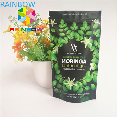 Stia sui sacchetti di plastica a chiusura lampo che imballano la borsa allineata del tè verde della polvere di Matcha del di alluminio