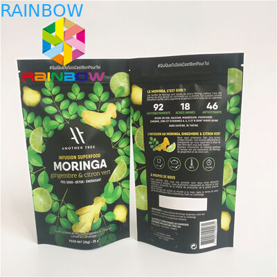 Stia sui sacchetti di plastica a chiusura lampo che imballano la borsa allineata del tè verde della polvere di Matcha del di alluminio