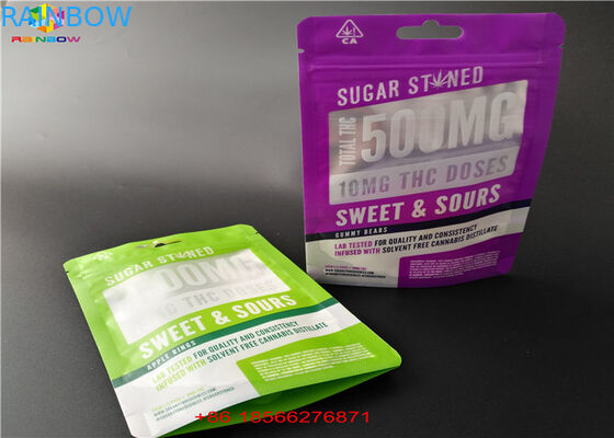 Il di alluminio della chiusura lampo della prova del bambino sta sulla polvere dello zucchero di Packingfor della cartuccia del sacchetto CBD/