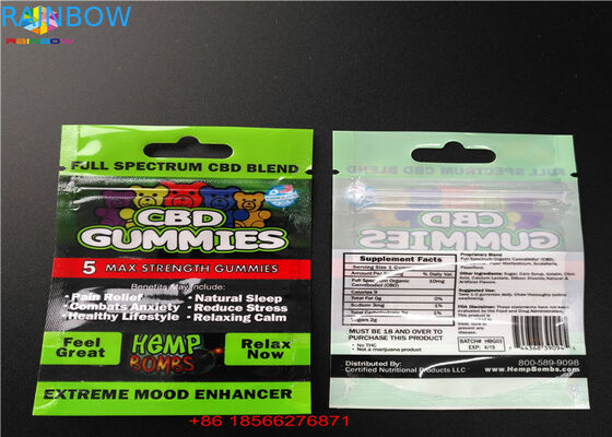 Il di alluminio della chiusura lampo della prova del bambino sta sulla polvere dello zucchero di Packingfor della cartuccia del sacchetto CBD/