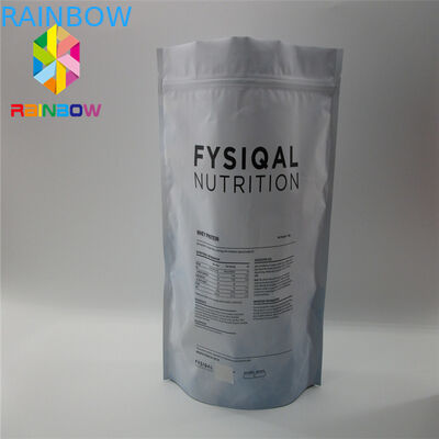 Sacchetti di plastica richiudibili della chiusura lampo che imballano le doppie borse piane parteggiate della cassaforte dell'alimento dell'oro opaco