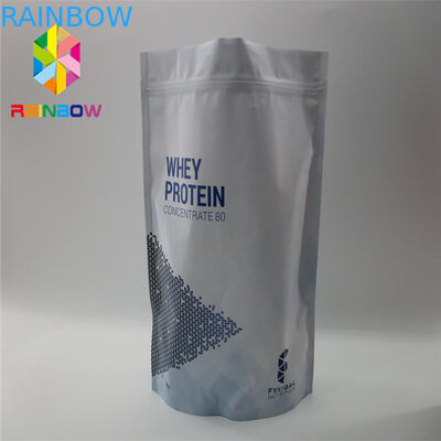 Sacchetti di plastica richiudibili della chiusura lampo che imballano le doppie borse piane parteggiate della cassaforte dell'alimento dell'oro opaco