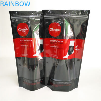 Biancheria intima della finestra stampata chiusura lampo dei sacchetti di plastica chiaramente che imballa il pacchetto nero di Doy per i calzini