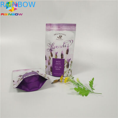 Il corpo d'imballaggio del fondo piatto di stampa del sacchetto opaco su ordinazione della stagnola sfrega la borsa con la chiusura lampo