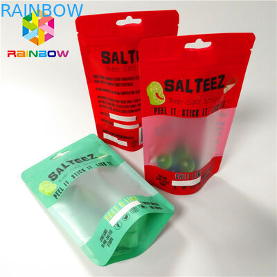 Borse d'imballaggio stampate abitudine del commestibile dei sacchetti di plastica con la chiare finestra e chiusura lampo rettangolari per stoccaggio riutilizzabile