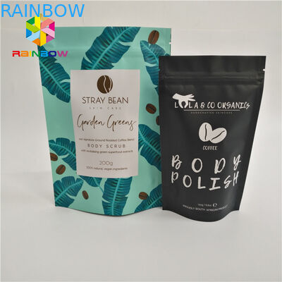 I sacchetti di plastica stanno sul runtz dell'alimento del caffè della borsa stampato abitudine del sacchetto della chiusura lampo che imballa l'umidità lucida opaca
