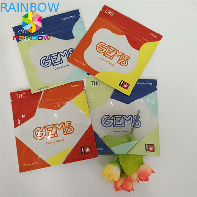 Incenso di erbe risigillabile che imballa il lato del sacchetto di plastica 3 sigillato con le tacche dello strappo della chiusura lampo