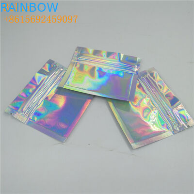 Il mini lato 3 ha sigillato l'abitudine a chiusura lampo del sacchetto di Mylar della borsa olografica di trucco stampato