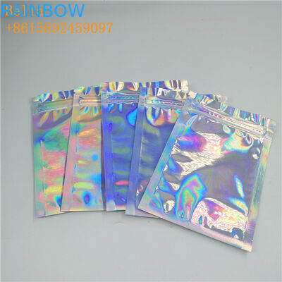 Il mini lato 3 ha sigillato l'abitudine a chiusura lampo del sacchetto di Mylar della borsa olografica di trucco stampato