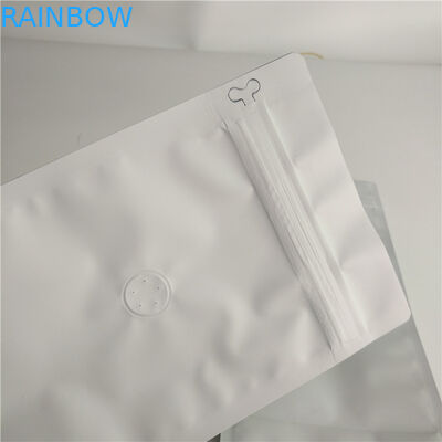 Materiale da otturazione superiore di stampa bianca normale del film di imballaggio per alimenti della borsa del fondo piatto con la valvola per aria