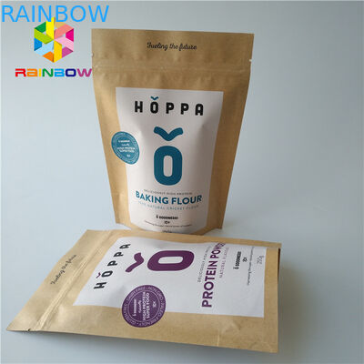 Carta d'imballaggio del mestiere di Kraft stampata logo a chiusura lampo del commestibile del sacchetto amichevole della stagnola di Eco