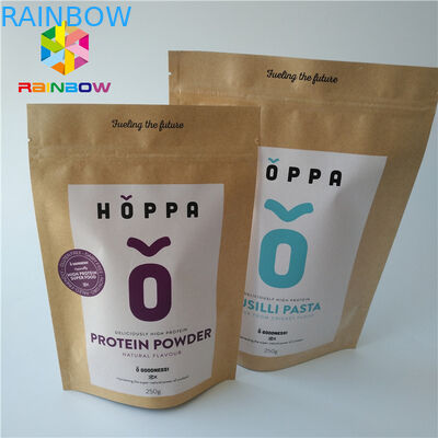 Carta d'imballaggio del mestiere di Kraft stampata logo a chiusura lampo del commestibile del sacchetto amichevole della stagnola di Eco