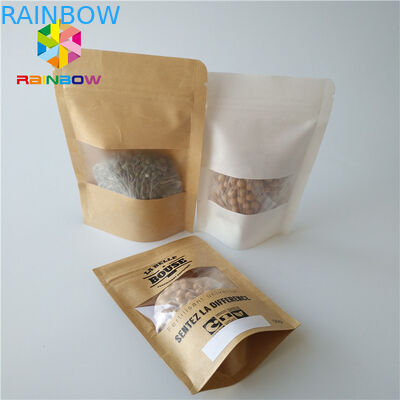 Stia sul sacchetto di plastica d'imballaggio della radura della serratura dello zip delle borse dello spuntino trasparente con la finestra