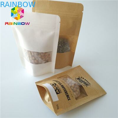 Stia sul sacchetto di plastica d'imballaggio della radura della serratura dello zip delle borse dello spuntino trasparente con la finestra