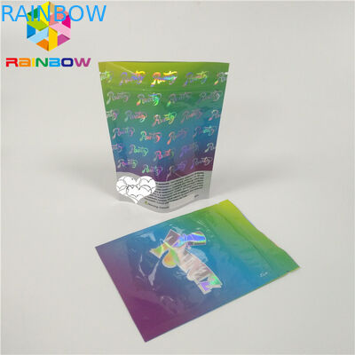 Colore d'imballaggio della borsa CMYK dell'ologramma di Mylar del cosmetico di plastica della chiusura lampo con la chiara finestra