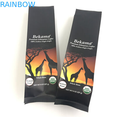 Su misura stia sul caffè laterale del rinforzo delle borse del sacchetto della chiusura lampo che imballa il colore di CYMK