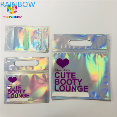 Il laser d'imballaggio cosmetico dell'ologramma della borsa della stagnola di plastica di Mylar della chiusura lampo olografico sta sul tipo