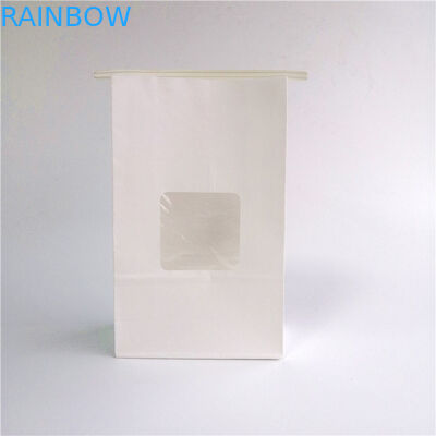 Bene durevole impermeabile al grasso dei sacchi di carta su misura rinforzo del lato di Brown del legame della latta con la finestra