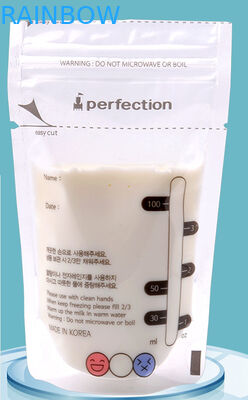 Sacchetti di plastica riutilizzabili che imballano stoccaggio presterilizzato su ordinazione del latte materno del bambino