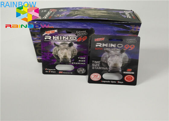 Imballaggio maschio delle pillole 3d di potenziamento della bottiglia della bolla della carta di plastica dell'inserzione dalle carte/scatola di presentazione