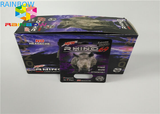 Imballaggio maschio delle pillole 3d di potenziamento della bottiglia della bolla della carta di plastica dell'inserzione dalle carte/scatola di presentazione