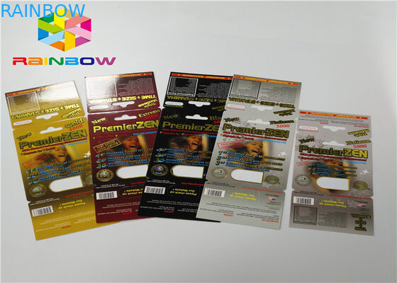 Imballaggio maschio delle pillole 3d di potenziamento della bottiglia della bolla della carta di plastica dell'inserzione dalle carte/scatola di presentazione