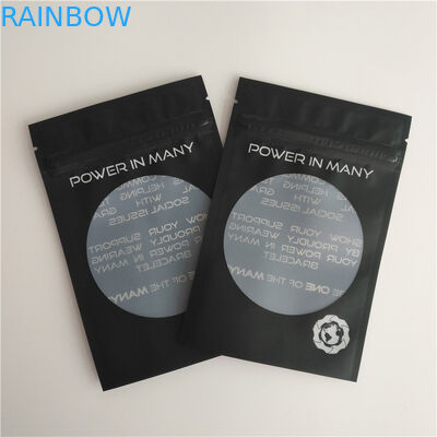 Sacchetti su ordinazione d'imballaggio del braccialetto degli orecchini della borsa della serratura dello zip di logo delle borse della saldatura a caldo lucida