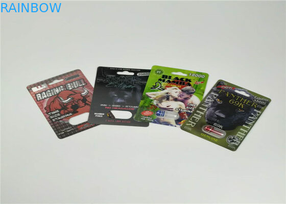 Faccia scorrere le pillole maschii d'imballaggio di potenziamento della carta della bolla che imballano l'imballaggio della pillola 3d del sesso