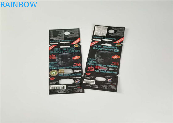 Carta di carta d'imballaggio della pillola del sesso della bolla di plastica materiale dell'ANIMALE DOMESTICO dei pp con la pallottola del contenitore di rinoceronte dell'oro