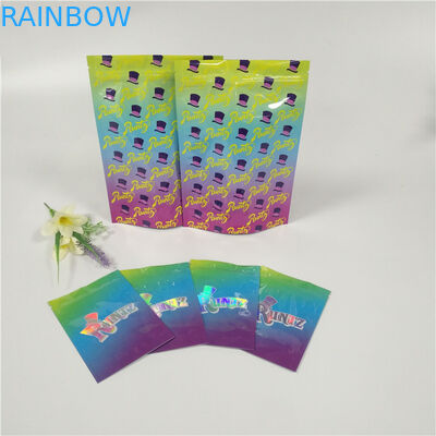 Gli scherzi su ordinazione d'imballaggio delle borse del sacchetto della stagnola dell'erbaccia di Runtz Mylar su identificano i pacchetti durevoli