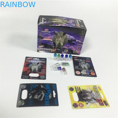 Pallottola d'imballaggio del contenitore di rinoceronte dell'oro della carta della bolla della carta opaca da disegno con la copertura di plastica